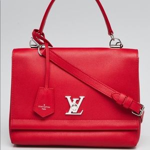 LOUIS VUITTON authentic  Rubis Calfskin Leather Lockme II Bag